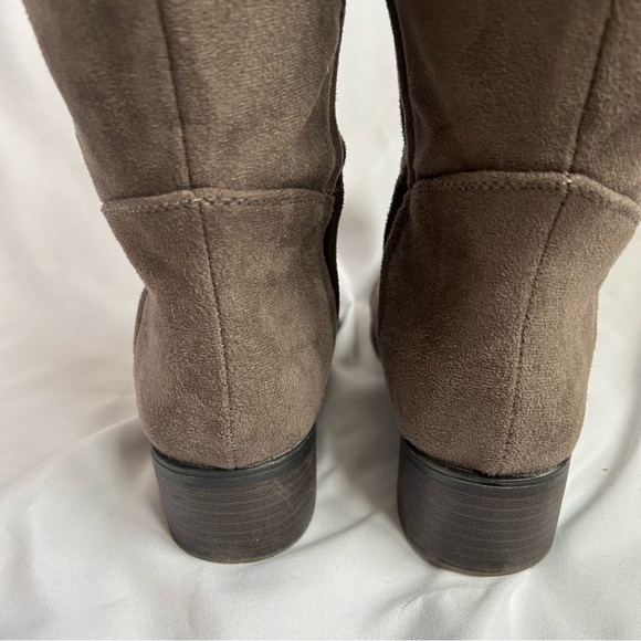 Knee High Faux Suede Riding Boots - Picture 3 of 7